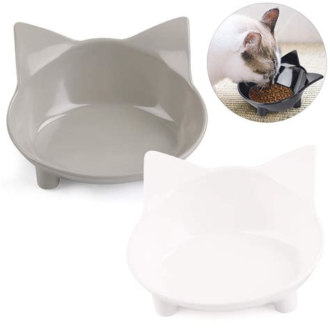 Legendog 2PCS Cat Bowls Cat Food Bowls Non Slip Cat Feeding Bowls Cat ...