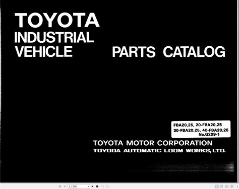 Toyota Forklift Parts Catalog FBA20 40 FBA25 PDF