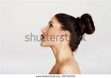 Attractive Brunette Topless Woman Dark Make Stock Photo 287502392 Shutterstock