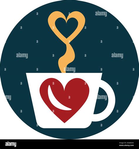 Coffee with hearts, illustration, vector on a white background Stock ...