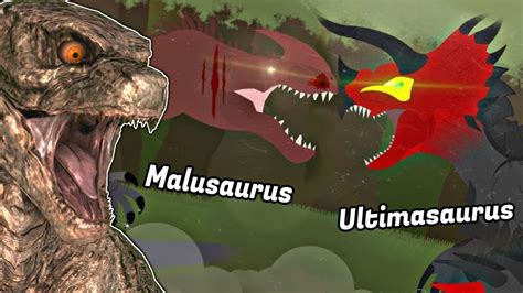 Godzilla Reacts To Ultimasaurus Vs Malusaurus Youtube