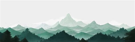 Green Mountain Background, Hand Painted, Cartoon, Mountain Peak ...