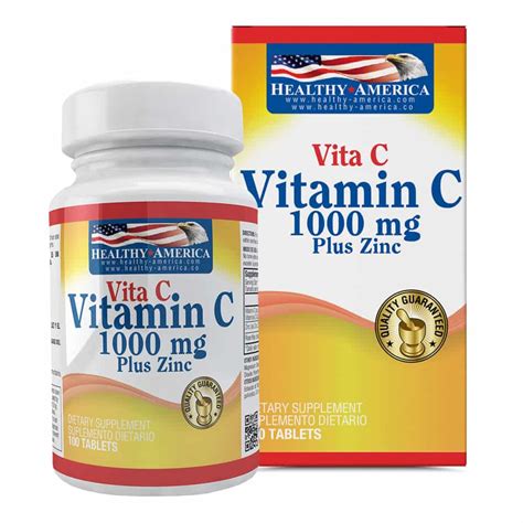 Vitamina C 1000 Mg Con Rose Hips Zinc 100 Tabletas