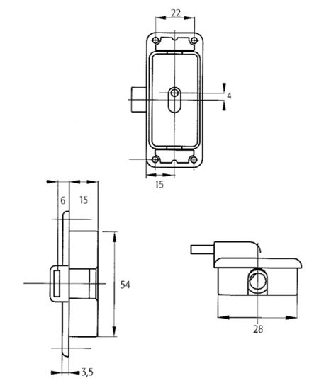 Bronziertes Schloss Mit 15 Mm Eingang Für Anselmi 71015 Mobilflügel