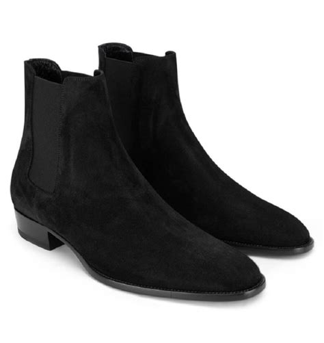 Giày Saint Laurent Wyatt Suede Chelsea Boot Black 443208BT3001000