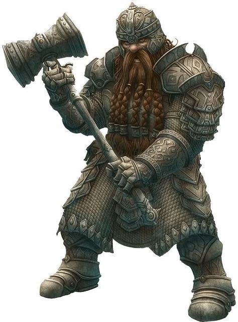 Dwarf Warrior Warhammer Hammer Armored Armor Chain Mail Brown