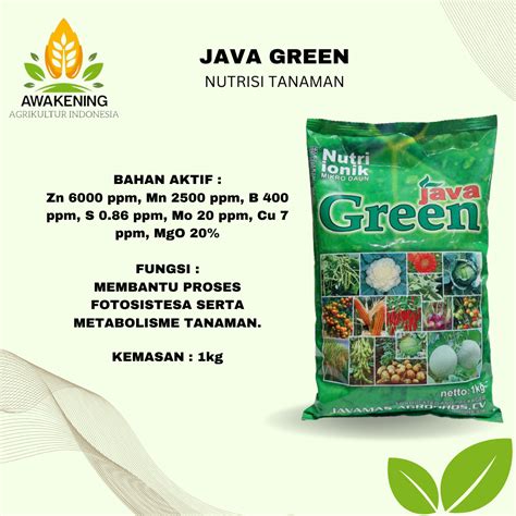 Java Green Kg Pupuk Nutri Ionik Mikro Daun Dan Pupuk Ionik Majemuk