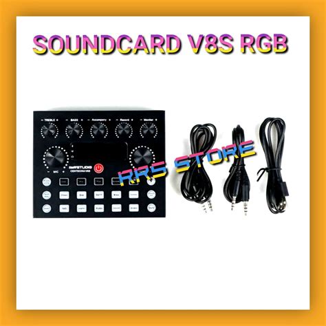 Jual RRS STORE SATU PAKET ALAT KAROKE LIVE Soundcard V8s RGB DAN MIC BM