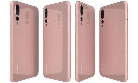 Huawei P20 Pro Pink Gold 3d Model 39 3ds Blend Max Fbx Lwo Ma Lxo Obj Wrl Free3d