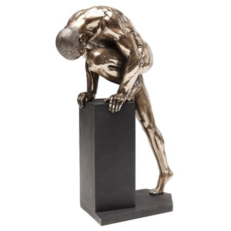 Pe A Decorativa Nude Man Stand Bronze Cm