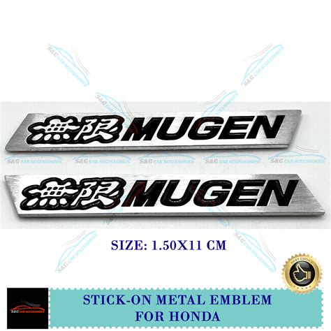 Mugen Spoiler D Metal Emblems Emblem Badge Decal For Honda Pair