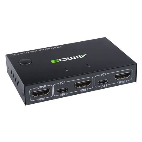 AIMOS AM-KVM201CC 2 Ports USB HUB HDMI KVM Switch without Extension ...