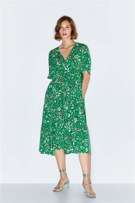 MIDI FLORAL PRINT DRESS View All DRESSES WOMAN ZARA United States