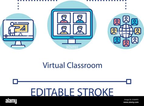 Virtual Classroom Concept Icon Elearning Web Conferencing Distance Education Online Learning