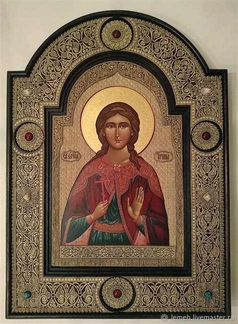 Икона Святая Ирина Великомученица рукописная именная, подарок женщине в ...
