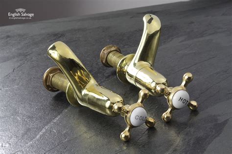 Pair Of Restored Brass Basin Taps