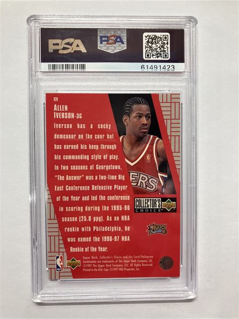 Collector S Choice Crash The Game Allen Iverson Psa Ebay