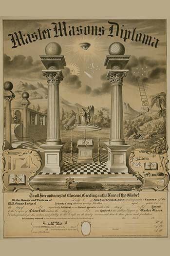 Master Masons Diploma High Quality Vintage Art Reproduction By