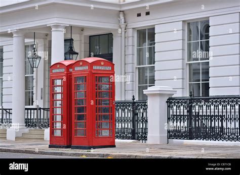 London Two Red Phone Booths Symbol Of Britain Stock Photo Alamy