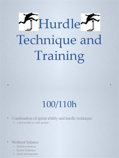 Hurdle Technique and Training | PDF | Athletics | Hobbies