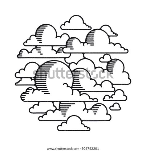 Vector Vintage Clouds Illustration Textures Stock Vector Royalty Free