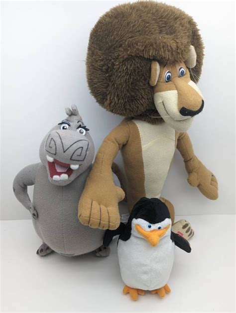 Madagascar Plush Toy Lot Alex Skipper Penguin & Gloria - Etsy