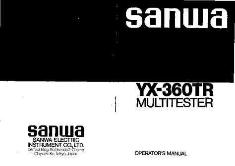 Schematic Sanwa Multimeter Yx360trf Diagram Wiring Diagram