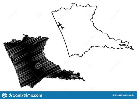 Thrissur District Kerala State, Republic of India Map Vector ...