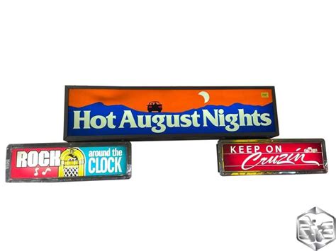 Hot August Nights Single Sided Plastic Light Up Signs Trucks And Auto