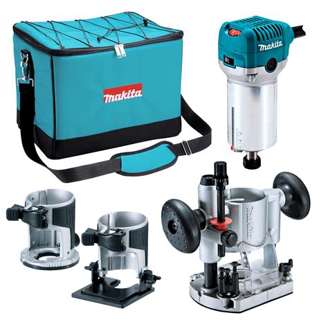 Makita RT0700CX2 710W 1 4 Plunge Router Trimmer With Routing Base Kit