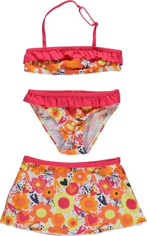 Losan Meisjes Bikini Met Rokje Lichtrood Met Bloemen Maat 110 Bol