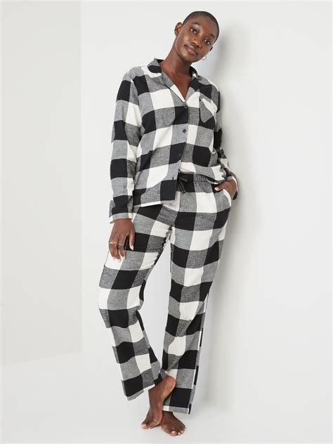 Printed Flannel Pajama Set Old Navy