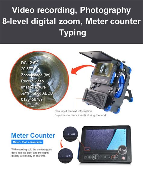 Wopson Hd Pipe Inspection Camera Bundle With Self Leveling Camera Head