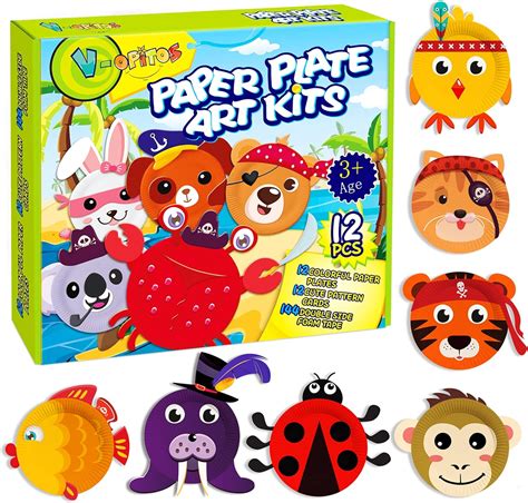 V Opitos Arts And Crafts Kits For Kids 12 Pack Paper Plate