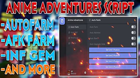 UPDATE 3 Anime Adventures Hack Script GUI Auto Farm Free Gems Dupe