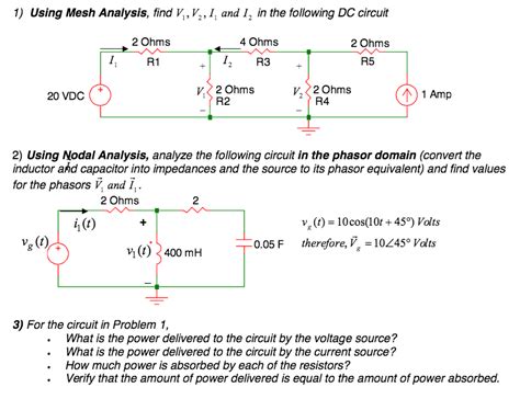 Solved Using Mesh Analysis Find V 1 V 2 I 1 And I 2 In Chegg