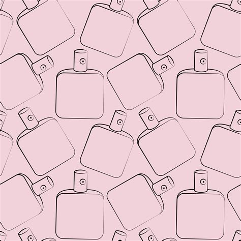 Seamless vector pattern with outline pink perfume 7652051 Vector Art at ...