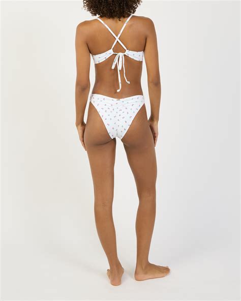 Shop Topanga Gale Cheeky Bikini Bottom In White Pink Fast Shipping Easy Returns City Beach