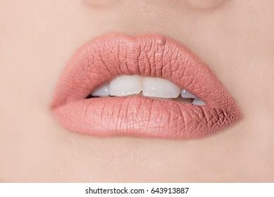 Nude Matte Lipstick On Lips Stock Photo Shutterstock