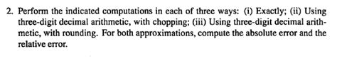 Solved 2 Perform The Indicated Computations In Each Of Chegg