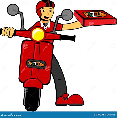 Illustration Of Pizza Delivery Stock Vector - Image: 61990715