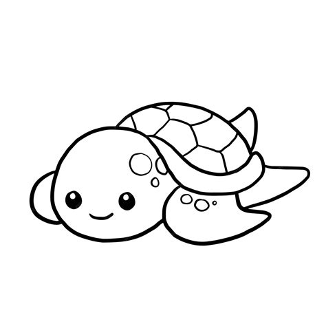 Premium Vector | Turtle cartoon animal cute kawaii doodle coloring page ...