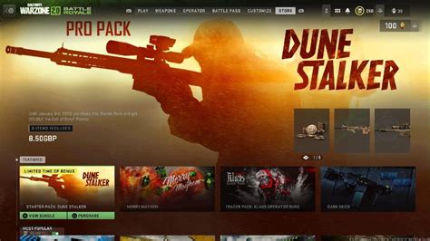 Dune Stalker Pro Pack Bonus Cod Points Mw Warzone Bundle