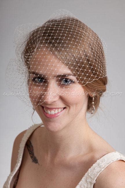 Bridal Birdcage Veil Wedding Veil White Diamond White Ivory Or