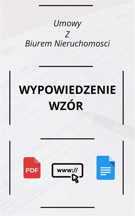 Wypowiedzenie Umowy Z Biurem Nieruchomo Ci Wz R Pdf Word