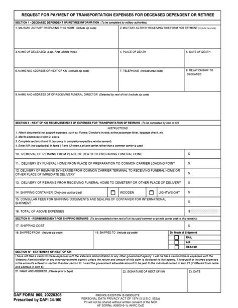 Daf Form 969 Fill Out Sign Online And Download Fillable Pdf