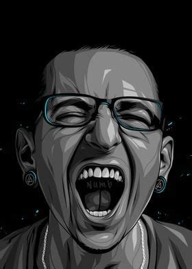 Chester Bennington Poster Picture Metal Print Paint By Knedarts