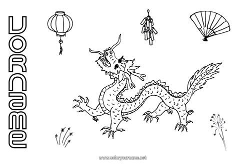 Malvorlage Nr 642 Drache Chinesisches Neujahr Drachen Einhörner und