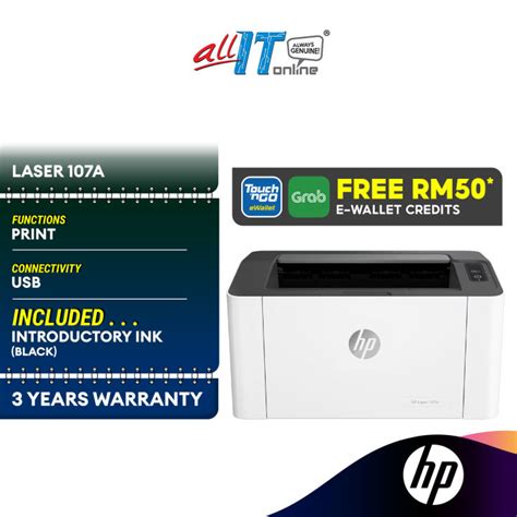 Hp Laser 107a 107w Monochrome Wireless Printer Usb Wi Fi Wireless 4zb77a 4zb78a Lazada