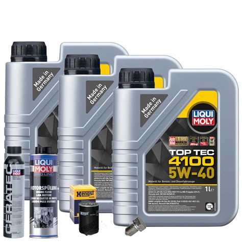 Motoröl 5W40 LIQUI MOLY 3L HENGST Ölfilter Spülung Cera Tec